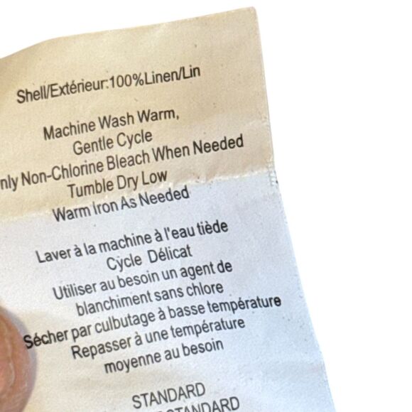 Pottery Barn Belgian Flax 100% Linen Standard Pillow Sham Case Cover Beige - Picture 10 of 12